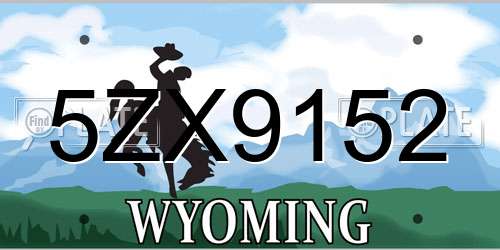 5ZX9152 Wyoming License Plate