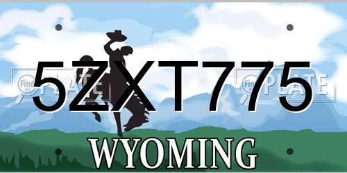 5ZXT775 Wyoming License Plate