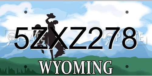 5ZXZ278 Wyoming License Plate