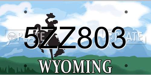 5ZZ803 Wyoming License Plate