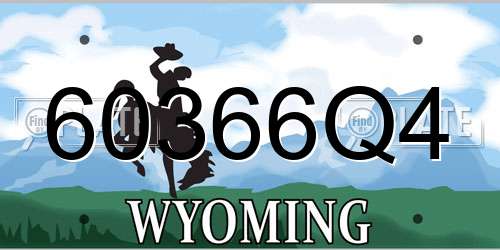 60366Q4 Wyoming License Plate
