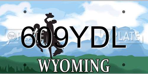 609YDL Wyoming License Plate