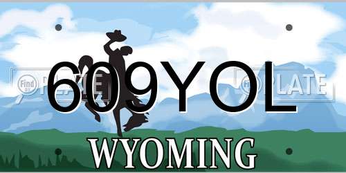 609YOL Wyoming License Plate