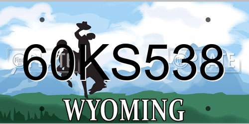 60KS538 Wyoming License Plate