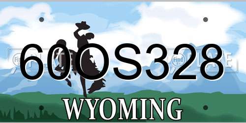 60OS328 Wyoming License Plate