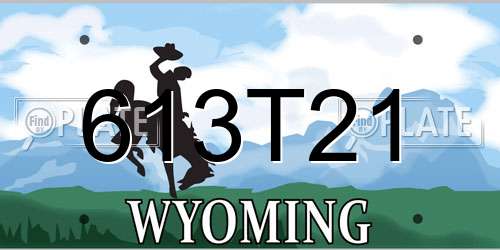 613T21 Wyoming License Plate