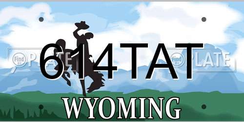 614TAT Wyoming License Plate