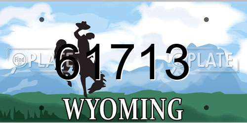61713 Wyoming License Plate