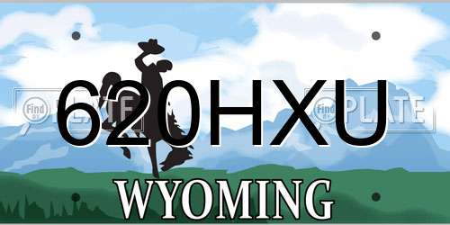 620HXU Wyoming License Plate