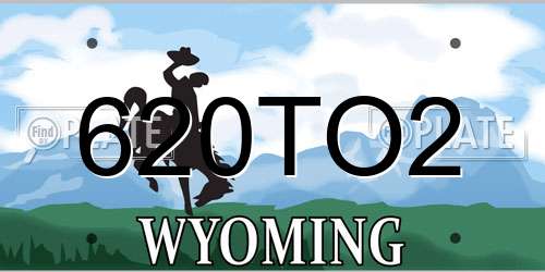 620TO2 Wyoming License Plate