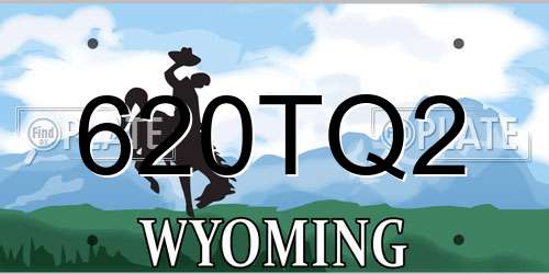620TQ2 Wyoming License Plate
