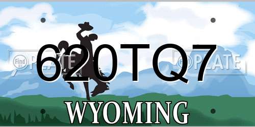 620TQ7 Wyoming License Plate