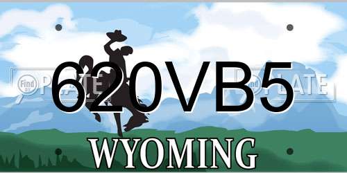 620VB5 Wyoming License Plate