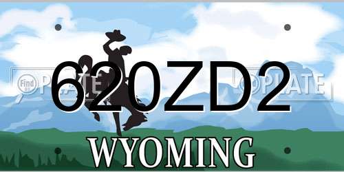 620ZD2 Wyoming License Plate