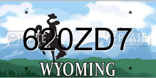 620ZD7 Wyoming License Plate