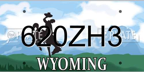 620ZH3 Wyoming License Plate