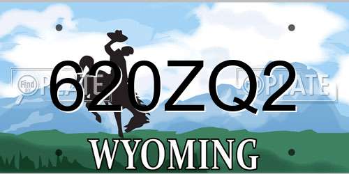 620ZQ2 Wyoming License Plate