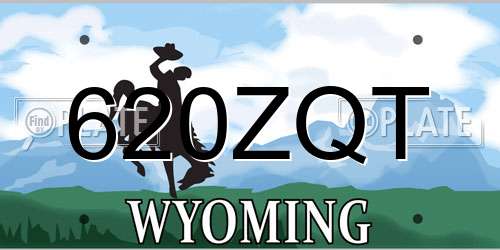 620ZQT Wyoming License Plate