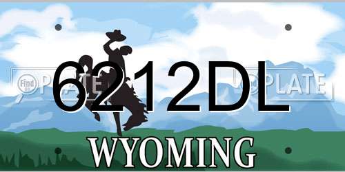 6212DL Wyoming License Plate