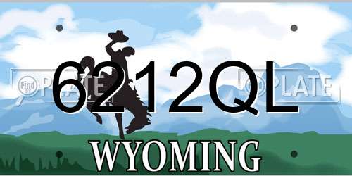 6212QL Wyoming License Plate