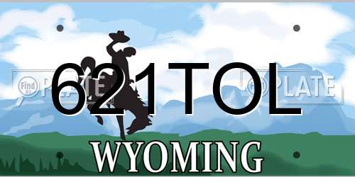 621TOL Wyoming License Plate