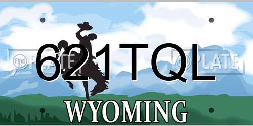 621TQL Wyoming License Plate