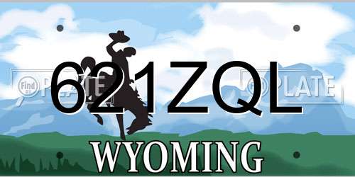621ZQL Wyoming License Plate