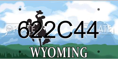 622C44 Wyoming License Plate