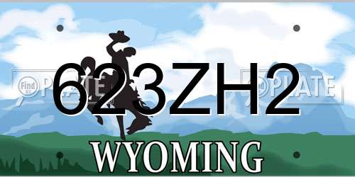 623ZH2 Wyoming License Plate