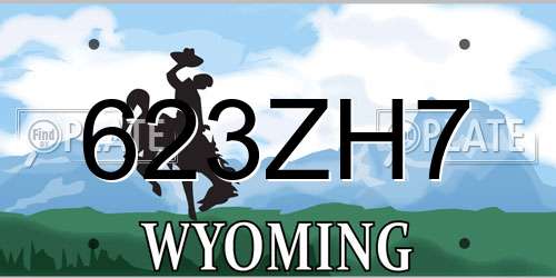 623ZH7 Wyoming License Plate