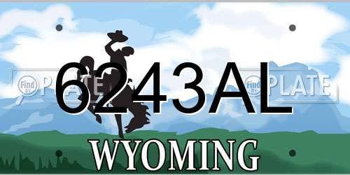 6243AL Wyoming License Plate