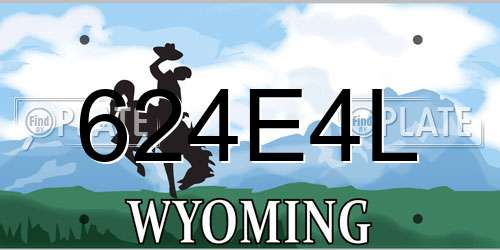 624E4L Wyoming License Plate