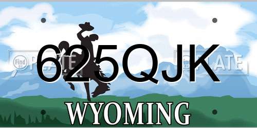 625QJK Wyoming License Plate