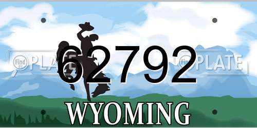 62792 Wyoming License Plate