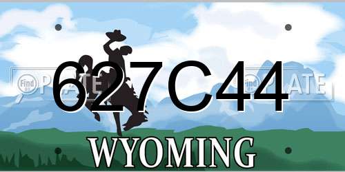 627C44 Wyoming License Plate