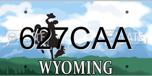 627CAA Wyoming License Plate