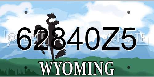 62840Z5 Wyoming License Plate