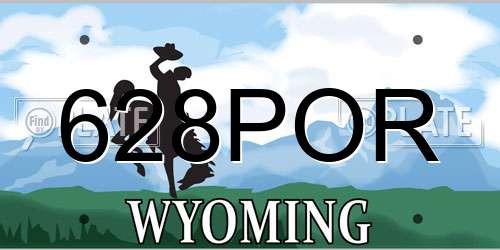 628POR Wyoming License Plate