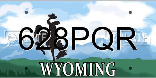 628PQR Wyoming License Plate