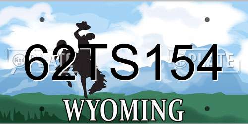 62TS154 Wyoming License Plate