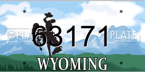 63171 Wyoming License Plate