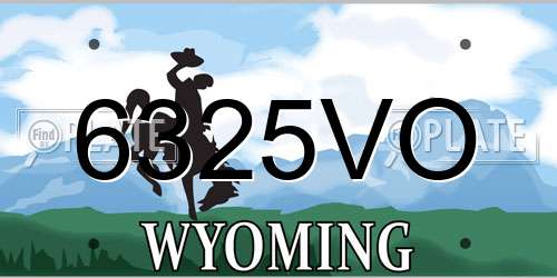 6325VO Wyoming License Plate