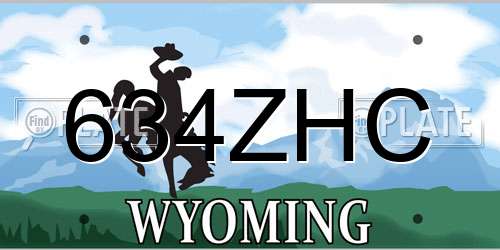 634ZHC Wyoming License Plate