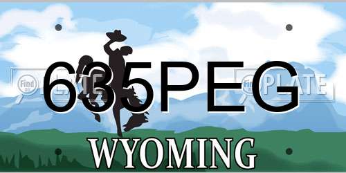 635PEG Wyoming License Plate