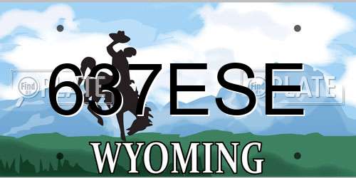 637ESE Wyoming License Plate