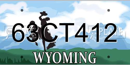 63CT412 Wyoming License Plate