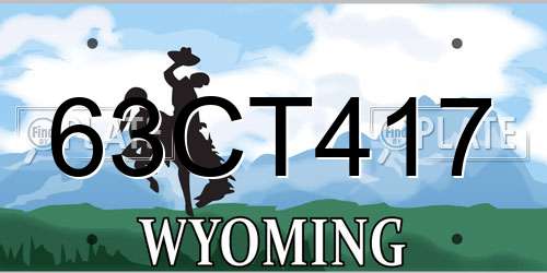 63CT417 Wyoming License Plate