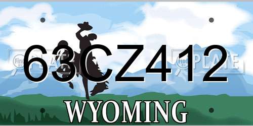 63CZ412 Wyoming License Plate