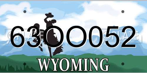 63OO052 Wyoming License Plate