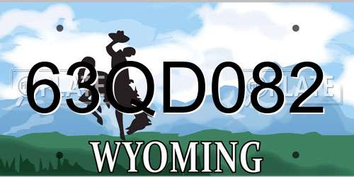 63QD082 Wyoming License Plate